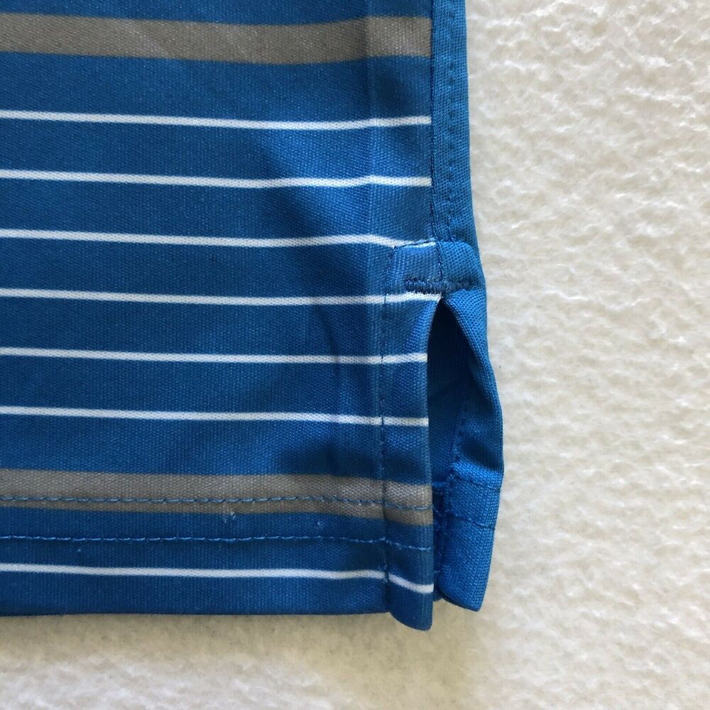 Oakley Men Blue Gray Stripe Regular Fit Short Sleeve Hydrolix Golf Polo Shirt XL - Picture 3 of 11